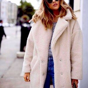 Topshop Borg teddy cocoon coat